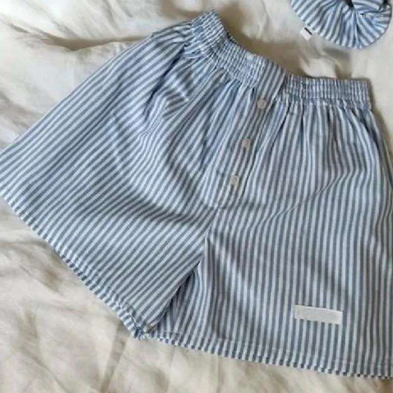 Women's Shorts Trendy Outfits Women Lounge Boxers 00s Retro Y2K Aesthetic Striped Bottom Cottage Fairycore Button Loose