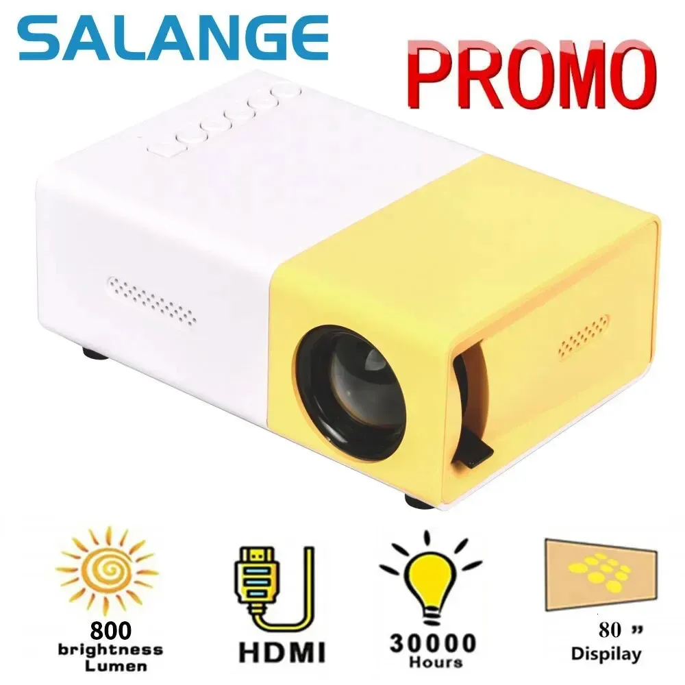 Salange YG300 Mini Proyector LED YG300 Versión actualizada 1000 Lumen 320x240p HDMicompatible USB Audio Home Media Player Beamer 240419