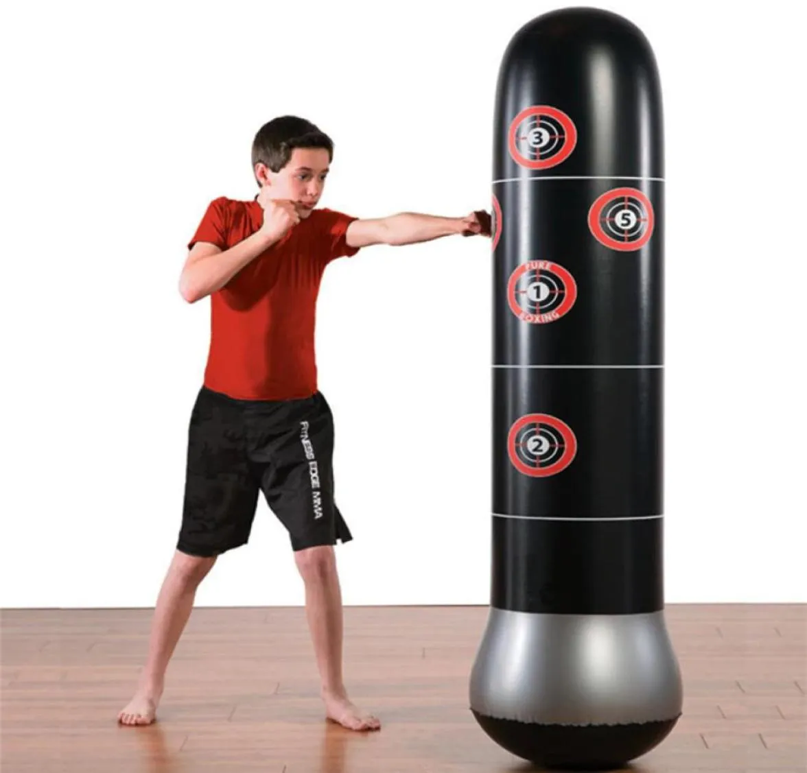 Inflatable Boxing Bag Stress Punching Tower Bag Boxing Standing Water Base Training Pressure Relief Bounce Back Sandbag with Pum4933174