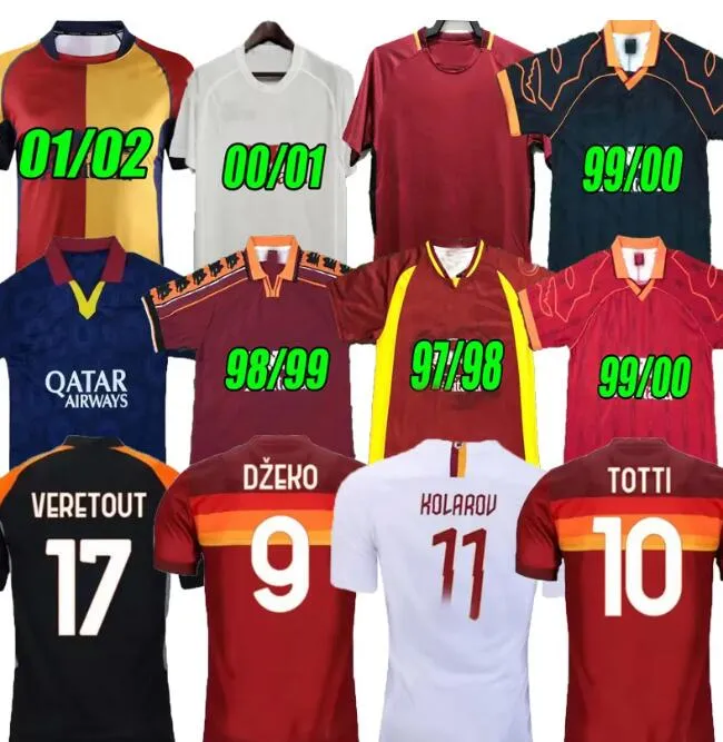 Retro Totti Soccer Jerseys 1989 1990 1991 92 94 95 96 97 98 99 Batistuta de Rossi 2000 01 02 Men Uniforms 2005 06 2017 18 Camisas de futebol