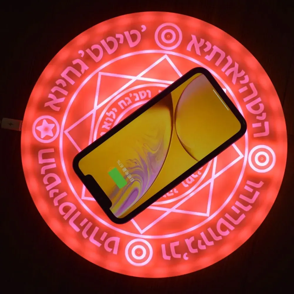 Ładowarki 10W 15W Świecająca magiczna tablica bezprzewodowa dla iPhone15 15Promax 14 14pro 13 12 11 Xsmax Samsung S23 S21 S20 S10 Xiaomi Mix 9
