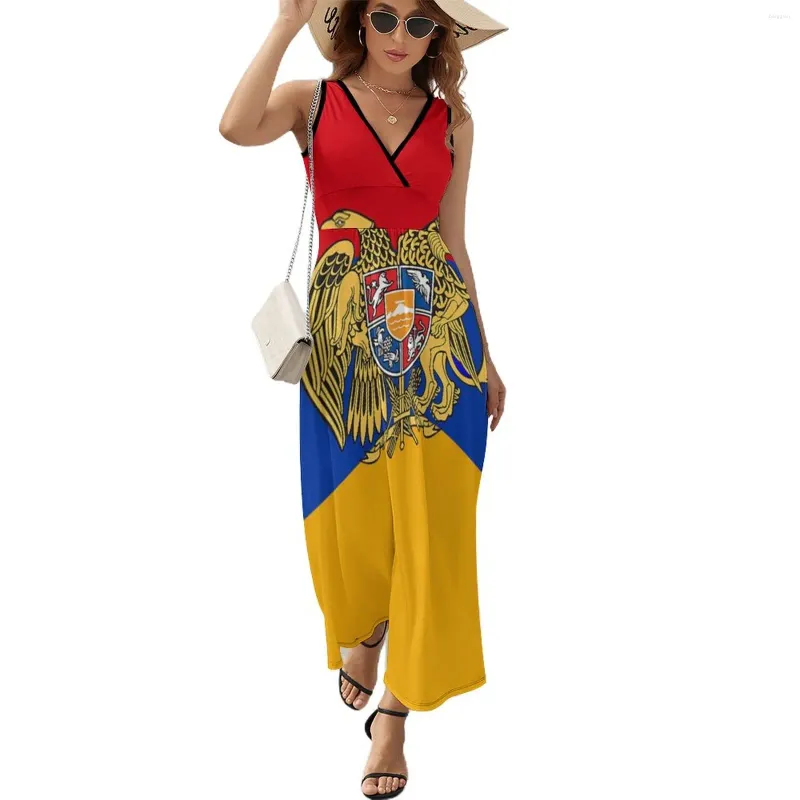 Повседневные платья армянские национальные эмблемы платье эстетика Boho Beach Long Womens Vintage Custom Maxi Gift Idea