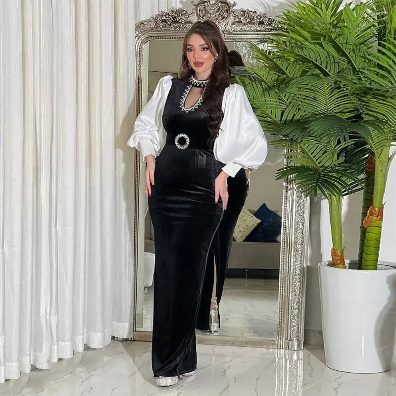 Ethnic Clothing Eid Party Morocco Velvet Diamond Abaya Musim Long Maxi Dress Turkey Dubai Kaftan Islamic Evening Gown Arab Femme Jalabiya