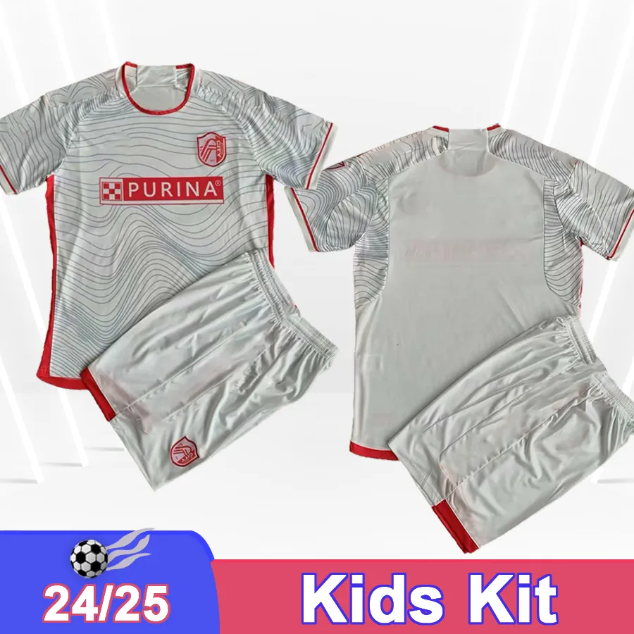 24 25 st.Louis Kids Kit voetbalshirts Klauss Nilsson Vassilev Alm Ostrak Totland Awland City Child Suit voetbal Shirts Shirts Short Sleeve Uniform