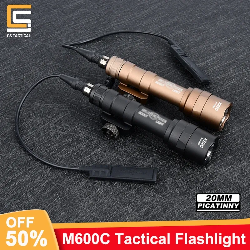 Scopes wadsn Surefir Tactical M600 M600C HUNTING Arme Light AirSoft Gun Fifle 20mm Picatinny Rail Accessoires LED extérieurs