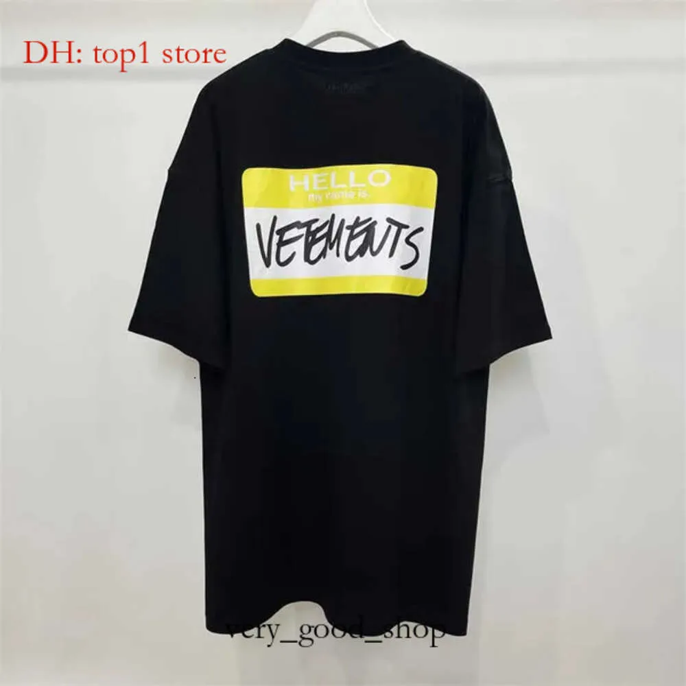 Herren-T-Shirts Hallo, mein Name ist Vetements T-Shirt Männer gelbe Frauen T-Shirt Vtm Tops Tee G230301 8764