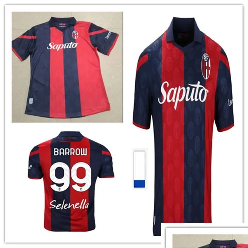 Fotbollströjor 23 24 Bologna Home Red Posch Orsolinminguez Zirkzee Ferguson de Siestri Beukema Barrow Football Shirt Kort ärm Drop Dhqhe