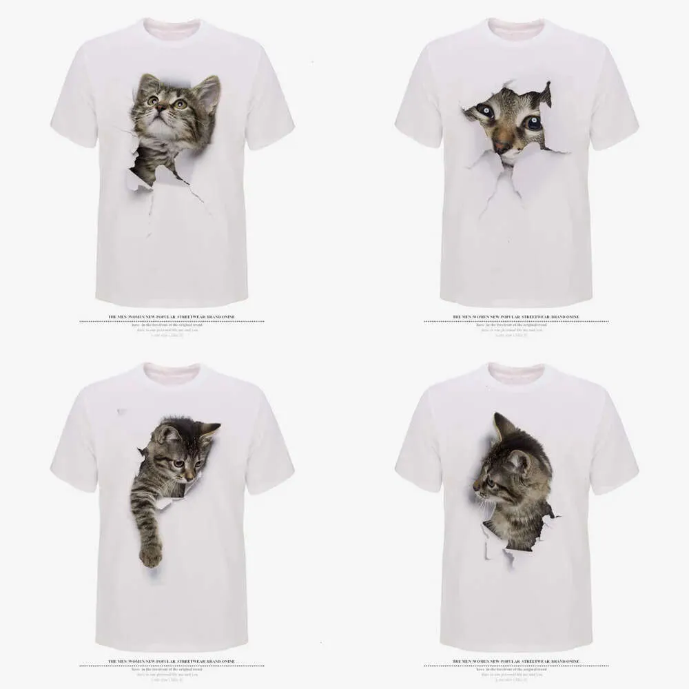 Pattern Cat Men's T-shirt 3D Printed Short Sleeved TEMTMU