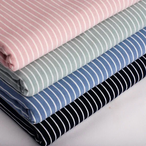 Fabric 50*165cm Striped Cotton Fabric Stretchy Spandex And Cotton Fabric DIY Sewing Tshirts Dress Fabric By Meter