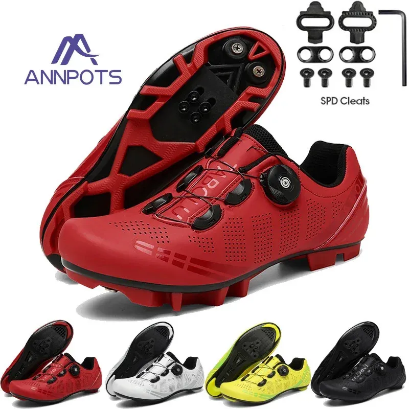 Hommes à vélo de vélo professionnels Mtb Road Spd Sneakers Bike Flat Racing for Men Breathable Mountain Verwing Footwear Antiskid 240416