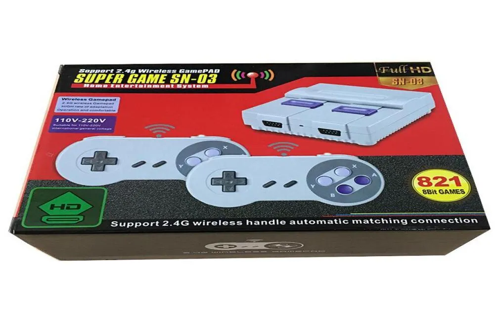 Wireless HD TV Game Console SNES821 Game Game Console SFC عالية الدقة FC Red and White Machine Retro2529412