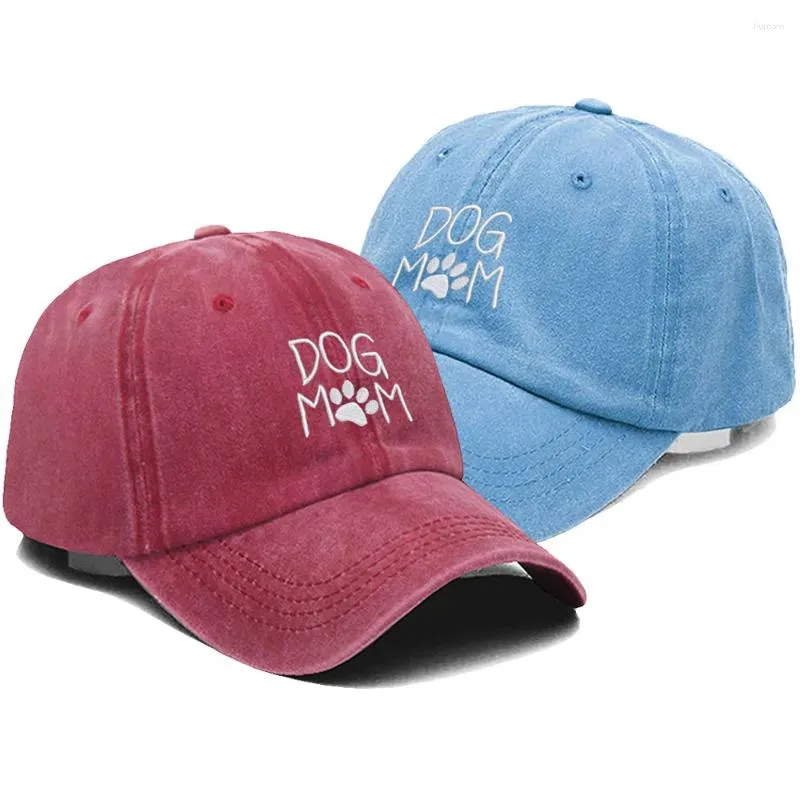 Ball Caps Dog Mom borduurhoed vintage zacht katoen unisex honkbal pet voor mannen dames sport vizieren verstelbare zon vizier hoeden