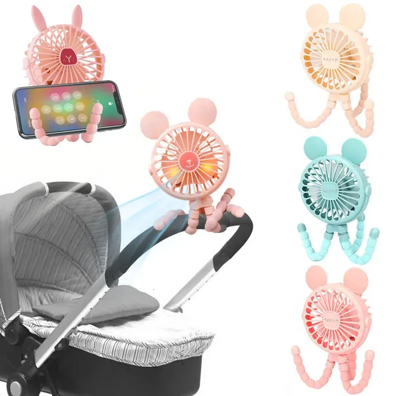 Summer Fan for Cart Stroller Portable Outdoor Blower Clip on For Baby USB Rechargeable Home Electric Accessories 240415