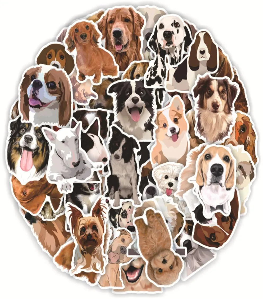 Pack of 50pcs Whole Cute Pet Dog Stickers For Guitar Laptop Skateboard Motor Bottle Car Decals Kids Gifts Toys4180519