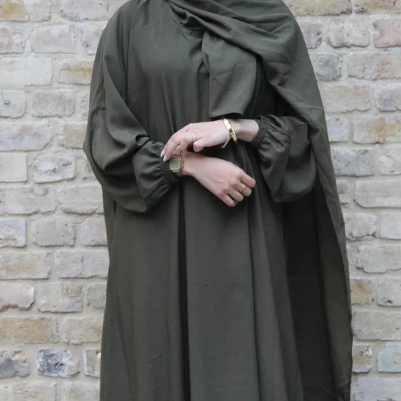 Vêtements ethniques Femmes musulmanes Hijab Robe Middle East Dubaï Turc Turban Robe Square Couvre la tête et le cou Abaya Turquie Femme