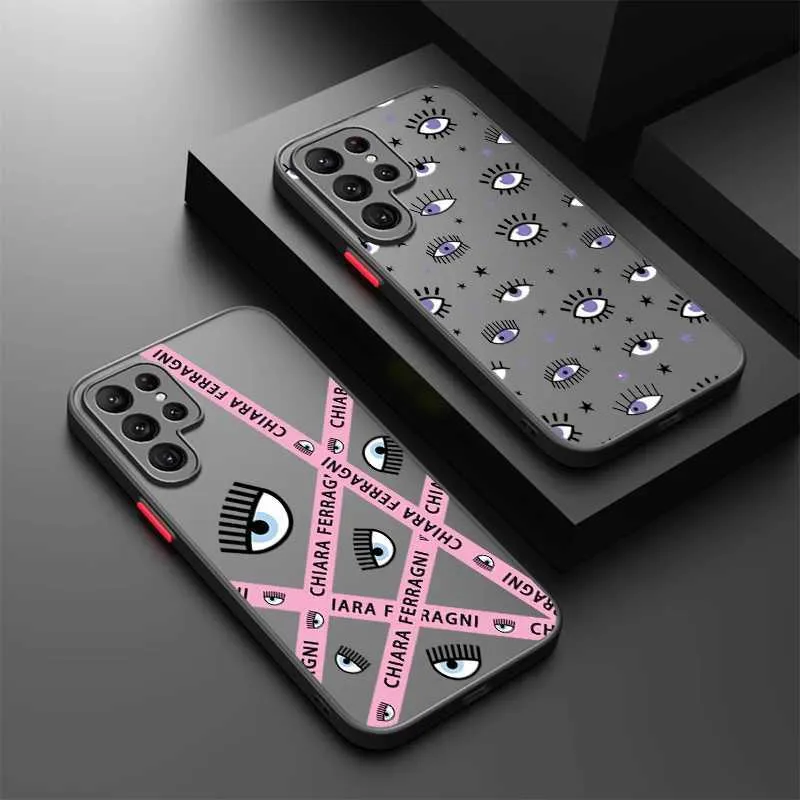 Téléphone cellulaire Brochers Ferragnes Hot Eyes Chiara pour Samsung S23 S22 S21 S20 FE S10 S9 Note 20 10 Ultra Lite Pro Plus Fixted Translucent Phone Case Y240423