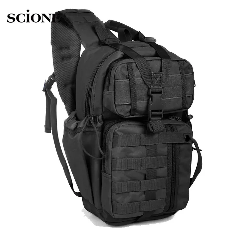 Military Camping Bag Chest Backpack for Men Molle Tactical Rucksack Travel Outdoor Sports Hiking Fishing Single Shoulder Bags 240418
