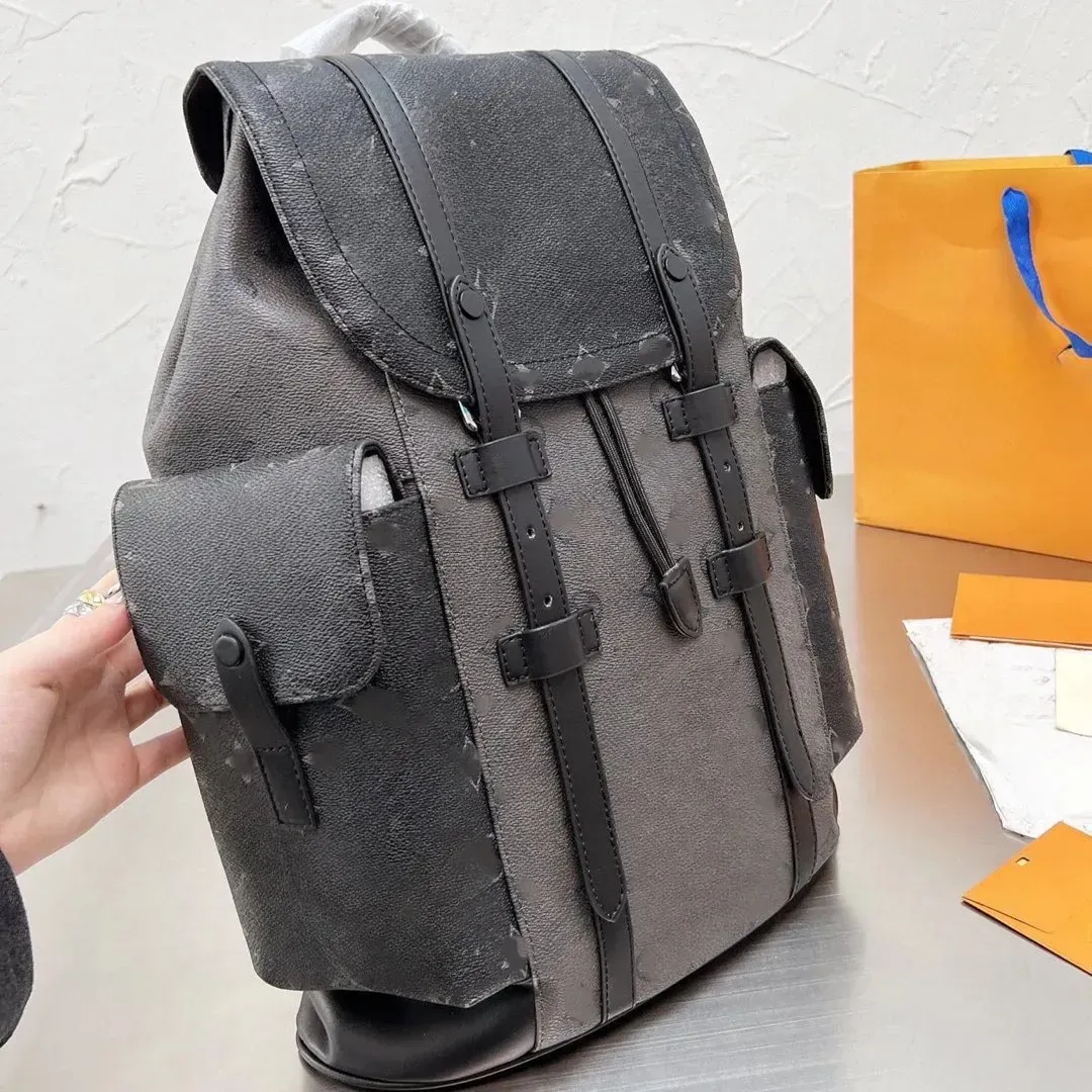 Yüksek kaliteli deri tasarımcı sırt çantası lüks tasarımcı çanta çantaları moda klasik baskılı parquet deri okul çantası erkekler kadın seyahat sırt çantaları