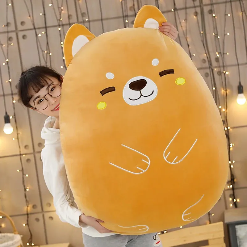 4080cm kawaii animal shiba inu dinosaure lapin souris en peluche toys dessin animé oreiller doux coussin canapé pour les filles 240416