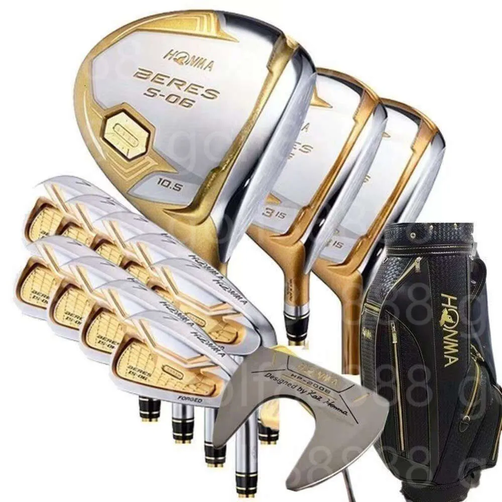 Golf New Mens Honma S-06 4 Star Komplett uppsättning klubbar förare+fairway Wood+Putter+Bag Graphite Golf Shaft Headcover Gratis frakt