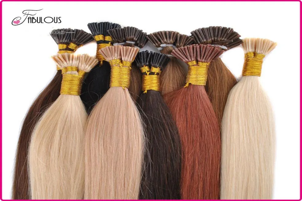 販売Iチップヘアエクステンション1824Quot 100Strandslot Keratin Thick Tip Hair Brazilian Virgin Hair Extension Remy Human HairB7742075