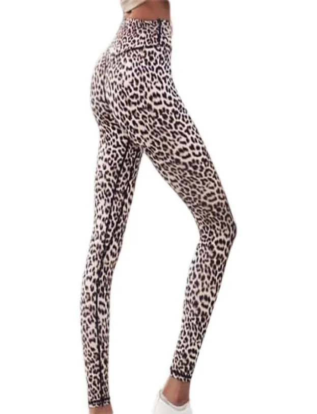 Sexig Leopard Print High midja Yoga Leggings Hip Push Up Stretch Yoga Pants Compression Running Tights Jogging Sport Leggings8174226