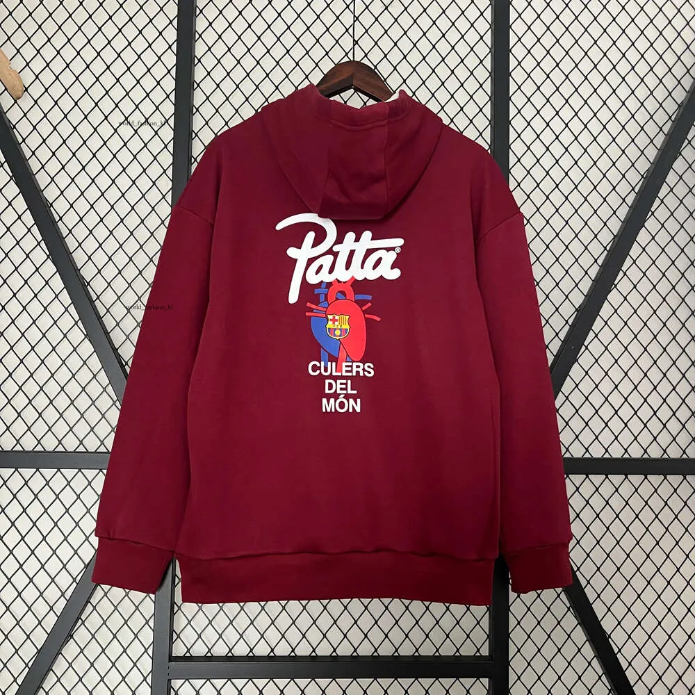 24-25 Barcelona Soccer Hoodies PATTA Co Branded Styles Jerseys Mens Jersey Man Football Jacket 2024 2025 Pullover Fan Version 916