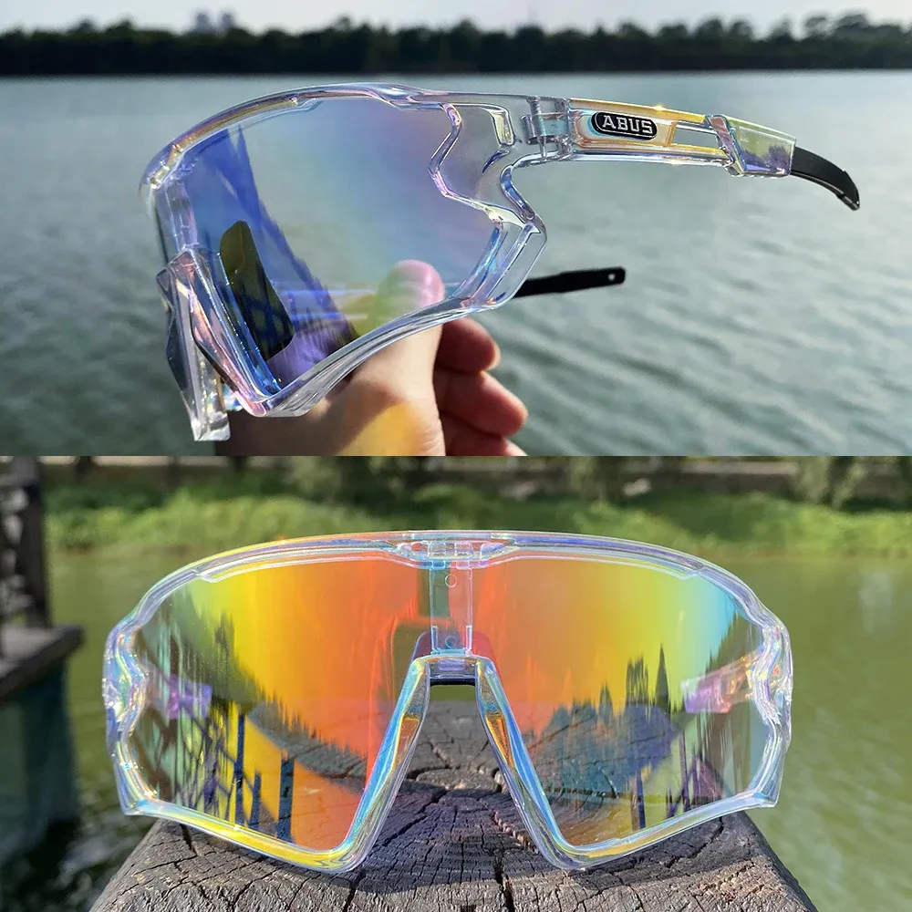 Óculos de sol 5 lentes de bicicleta de bicicleta de bicicleta UV400 Óculos de sol esportivos para homens Mulheres anti -brilho de óculos de ciclismo leve