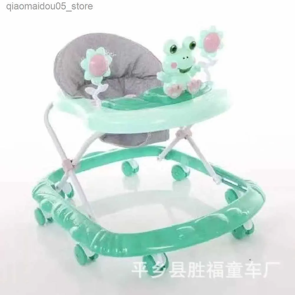 Baby Walkers Baby Walker Anti Rolling Music يمكن استخدامها للجلوس على عربة أطفال متعددة الوظائف Q240423