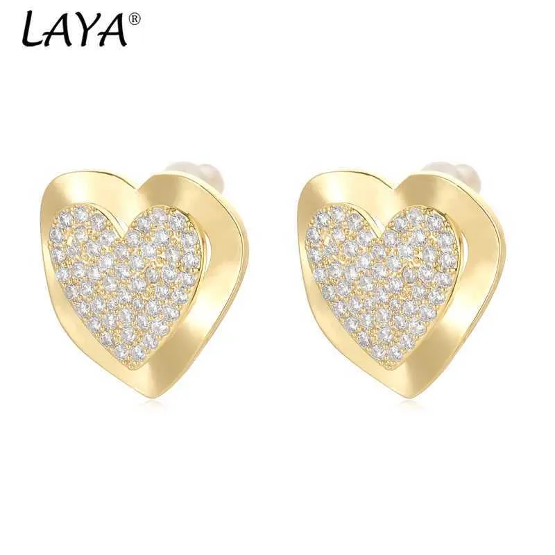 Laya laya aprile nuovo amore gioielli asimmetrici Orecchini di anatra mandarina 925 coppia di regalo da viaggio per feste in aghi d'argento Copper Y240423