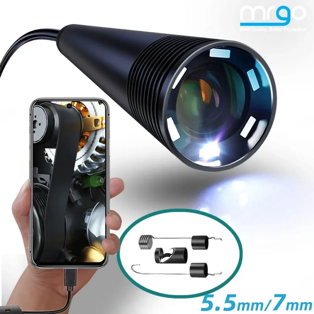 Kamery 7 mm Endoscope aparat mobilny Sonda Kontrola Borescope Endoskopowa dla smartfona z Androidem dla samochodów Endoscope aparat USB Typ C.