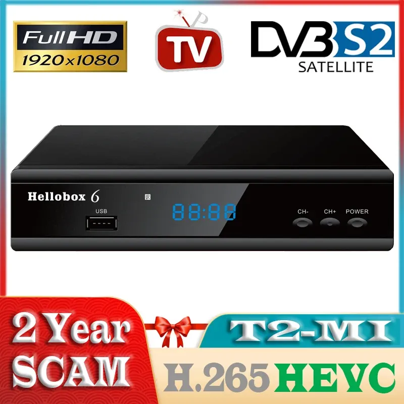 Finder Hellobox 6 DVBS2X DVBS2 Internet Satellitmottagare Satellit -TV -mottagare H265 HEVC Multi Stream T2MI DVB S2 Dish Sat Finder