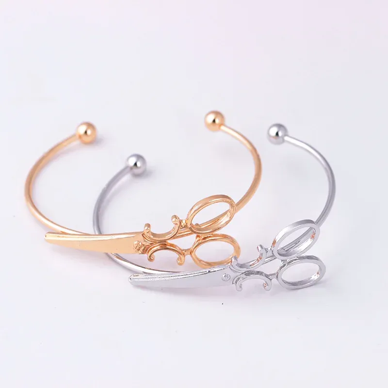 Brins créatif bracelet bracelet de personnalité ciseaux ciseaux conception de conception simple bracelet ouverte ajusté de la déclaration des femmes