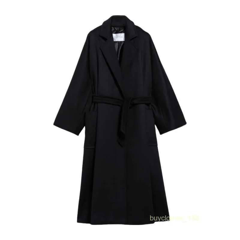 Cappotto da donna in cashmere cappotto di lusso maxmaras 2024 nuovo colletto femminile polo cappotto di contorno grande