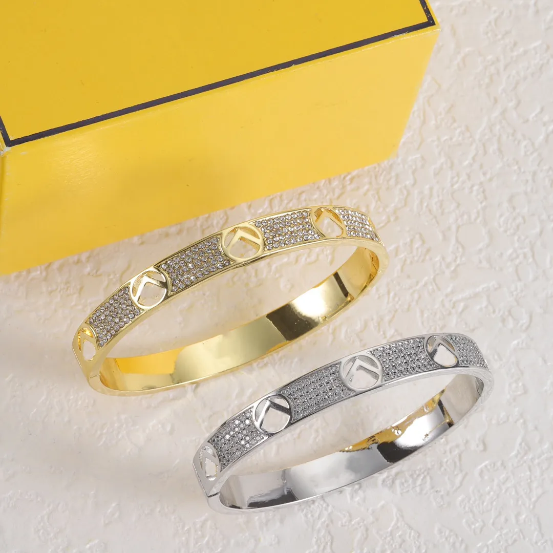 Top Diamond Fashion Gold Armreifen Designer Liebhaber Armband Buchstaben Silber Brakl aus Frauen Mode Schmuckversorgung