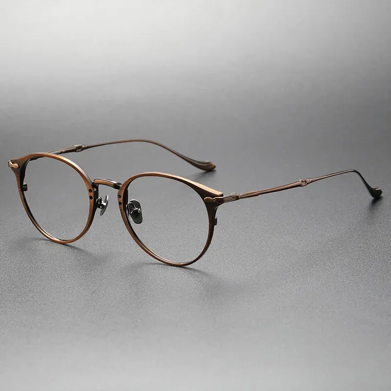 Soczewki japoński projektant czysty tytanowe okulary ramy Mężczyzn Vintage okrągłe ultralekkie okulary okulary okularów M3112