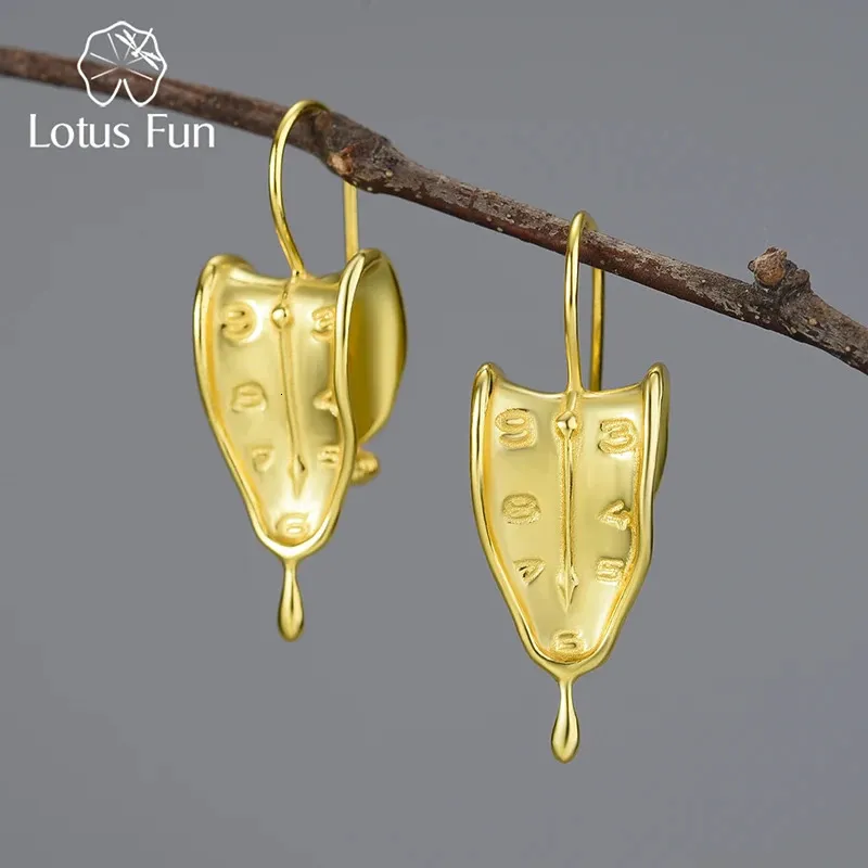 Lotus Fun Eternity of Memory 18K Gold Clock Shape Love Forever Forever Boucles d'oreilles pour les femmes 925 Bijoux de luxe en argent sterling 240419