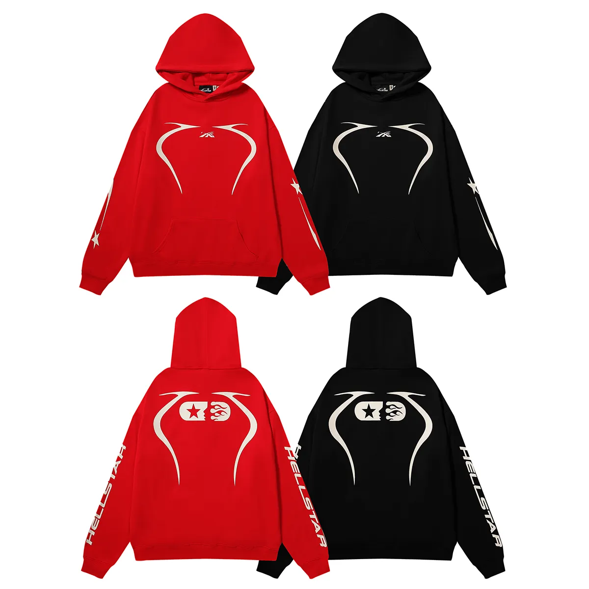 24fw sweatshirts Hoode Black Red Mens Damesbrief Gedrukt Oversized Fleece Men's Hoodies Sweatshirt