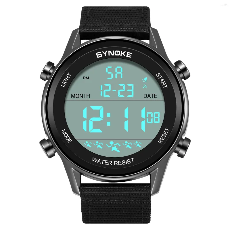 Wristwatches SYNOKE Mens Multifunction Wristwatch Japan Digital Movement Waterproof Chrono Sport Men Watch Clock Reloj Hombre