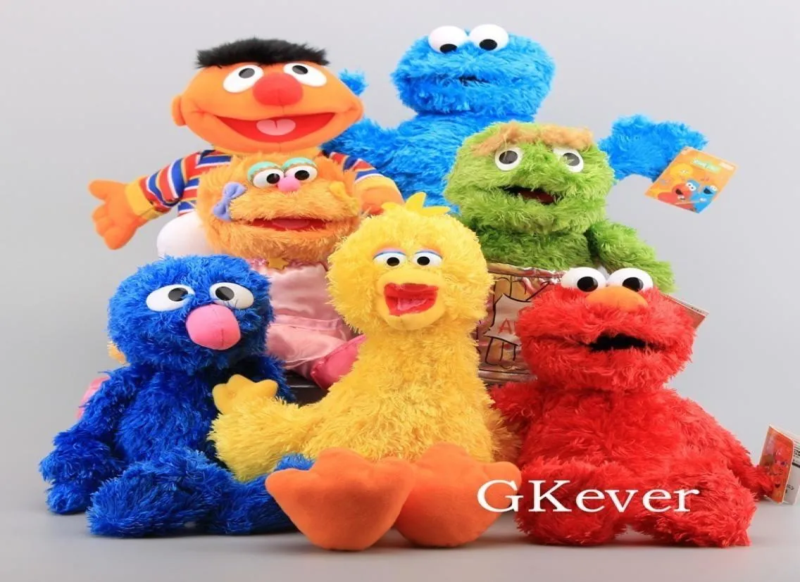 2140 cm Hand dockan Sesame Street Plush Toys Doll Elmo Ernie Grover Oscar Zoe Bert fyllda dockor Toys Women Kids Party Gift Y20074510205