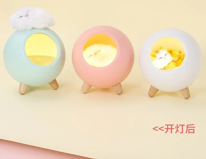 スピーカー2022新しいペットハウスBluetoothスピーカーポーラー薄暗いThreecolor Children's Bedroom Lamp Sleeping Lamp Small Stereo