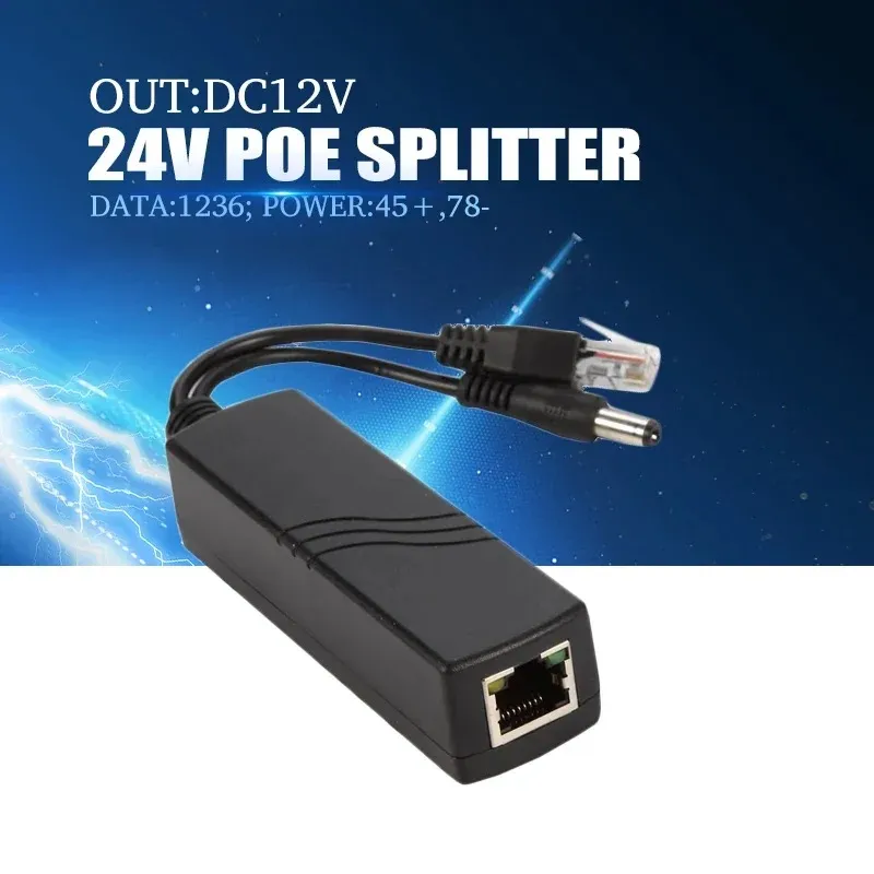 Spoe 24V Input 12V Output Poe Splitter 100 Meterstransmission för IP -kamera Inget behov Power Adaper