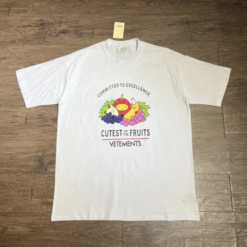 Vetements Cartoon Fruit Oversize Short Sleeve Summer Mens T-shirt