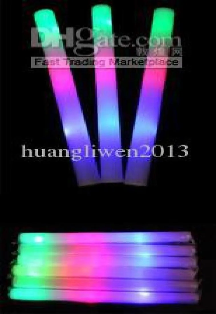 LED Foam Stick Colorful Flashing Batons Red Green Blue Light Up Sticks Festival Party Decoration Concert Prop2367593