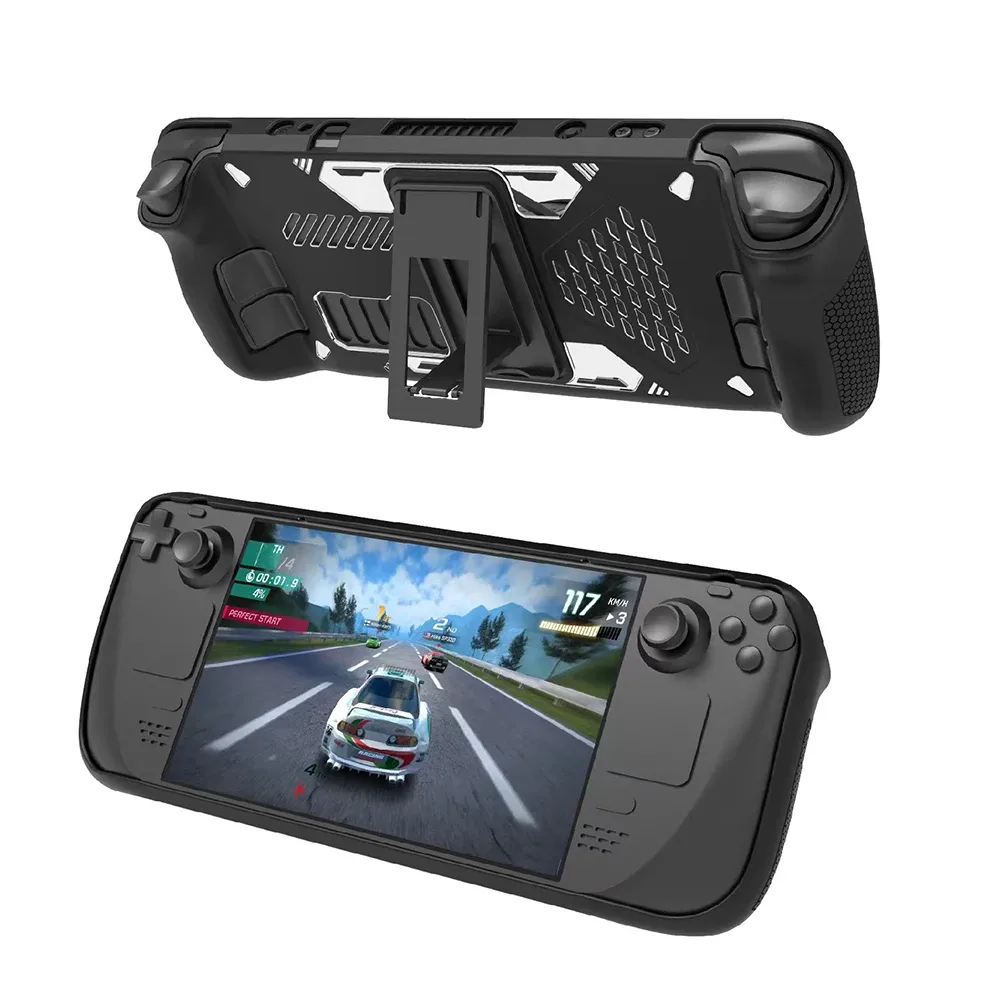 Cases New TPU Cover Protective Case Shockproof Hard Shell with stand Kickstand for Steam Deck Game Console Accessories