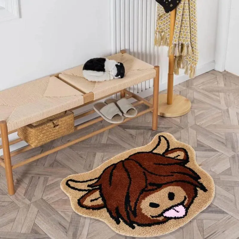 Tapistes de porte d'entrée Tapis de plancher animal de vache animale durable avec conception absorbante sans glissement