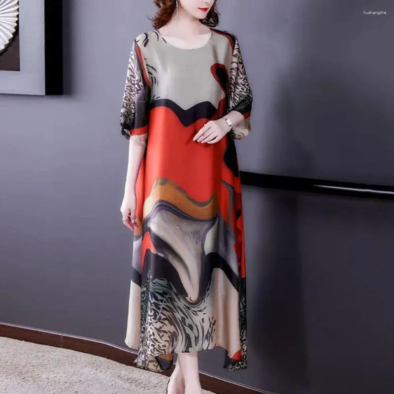 Color Matching Print Summer Casual Dress for Women