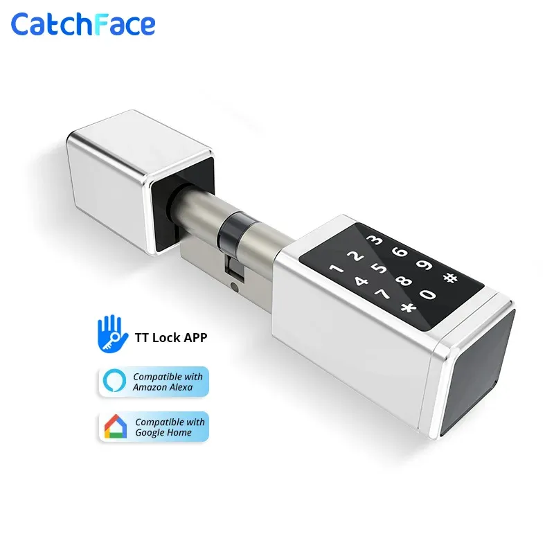 Control Remote Control IP65 Waterproof Smart Europe Cylinder Password RFID Card Key Digital Electric Ttlock APP Smart Door Lock Cylinder