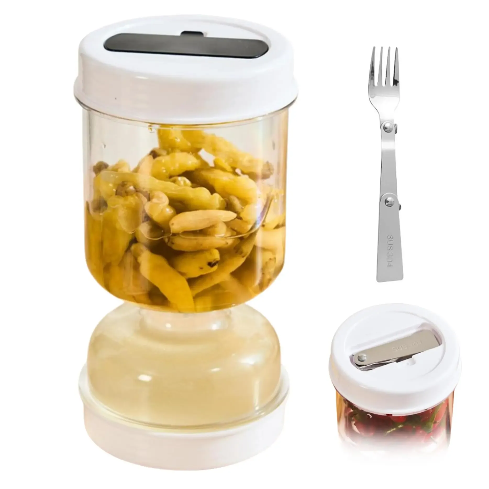 Jars Pickles Jar Pickle Juice Wet and Dry Separator Can Olive Hourglass Container Pickles Flip Jar Kitchen Food Storage Separator Jar