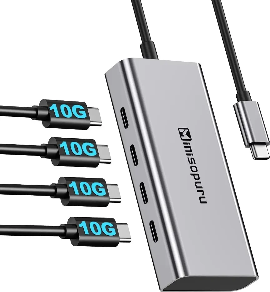 HUBS MINISOPURU HUB USB C HUB 4 PORTS 10GBPS USB TYPE C TO USB C 3.2 GEN1 HUBアダプター用MacBook Pro Air USB 3.0 Hub